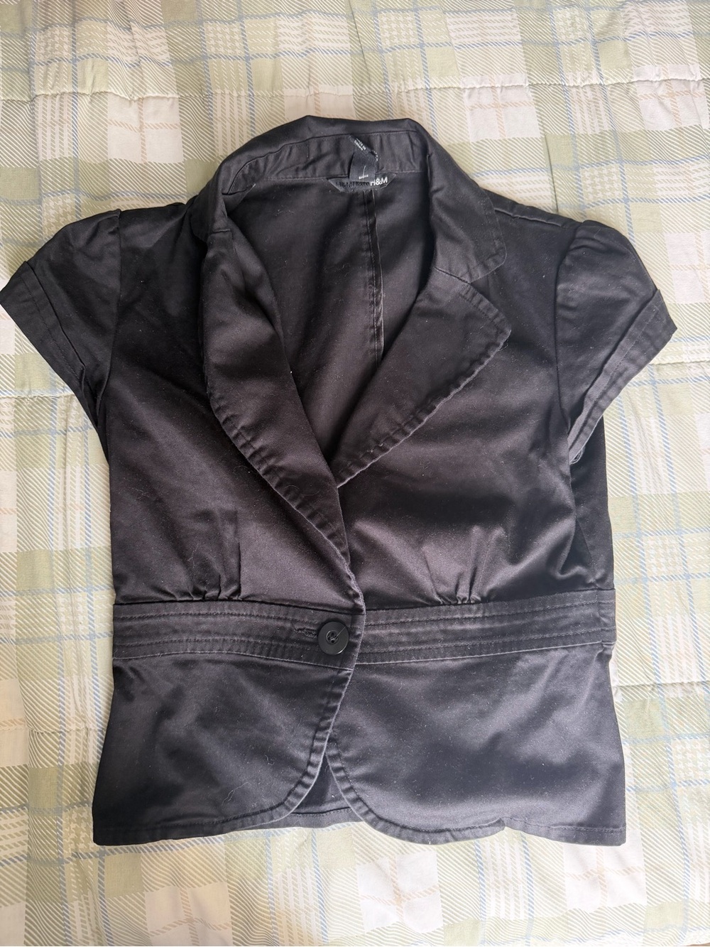 Vintage H&M Black Short-Sleeve Tailored Blazer